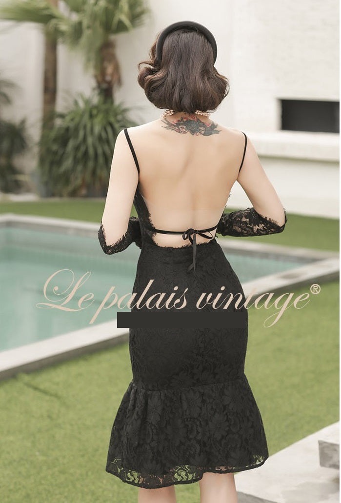 Knee Length Backless Dress