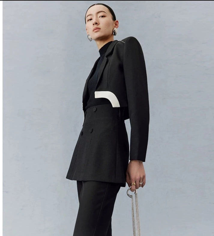 PURITY Elegant Modern High-quality contrasting blazer three-piece pant –  GOOD GIRL REBEL