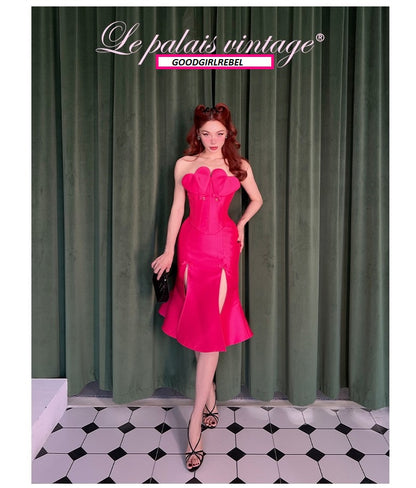 Le Palais Vintage Pink Mertail Skirt - Saia