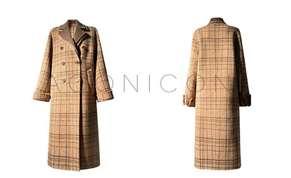 Chestnut double-faced wool winter coat- Mountain wild