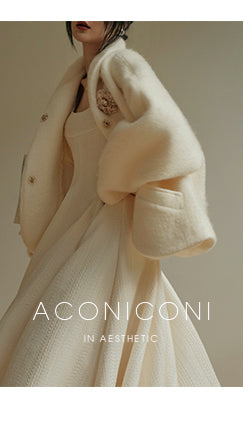 Aconiconi Luxury White Lapel Long Sleeve Thick Wool Winter Coat- Murmuring Snow