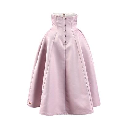 Le Palais Vintage Elegant Lotus Pink Waist Jacket  Swing structured Skirt -Lady Madeleine