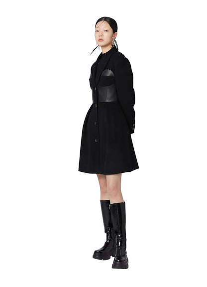 YES BY YESIR black mask cocktail coat dress - guarded