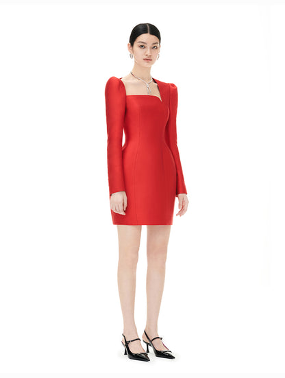 YES BY YESIR luxury elegant cocktail red Dress - Inowe