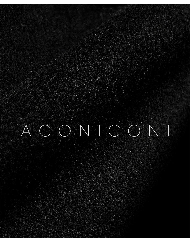 Aconiconi Luxury  Cape Shawl Woolen Winter Coat- Sea Night Twilight