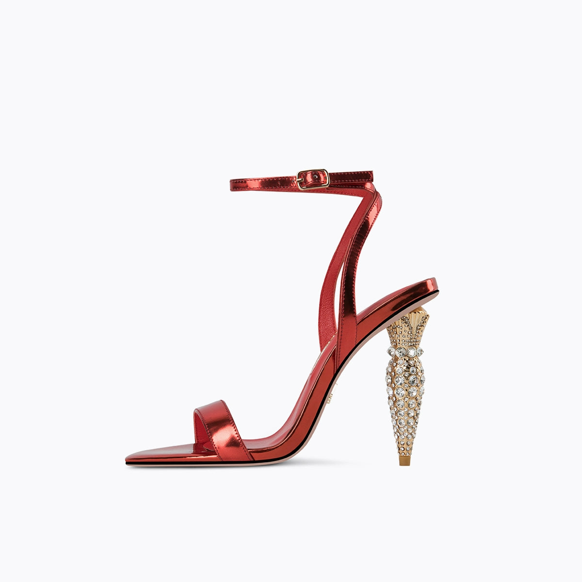 Fab-fei rhinestone stiletto sexy high heels sandals - lipstick