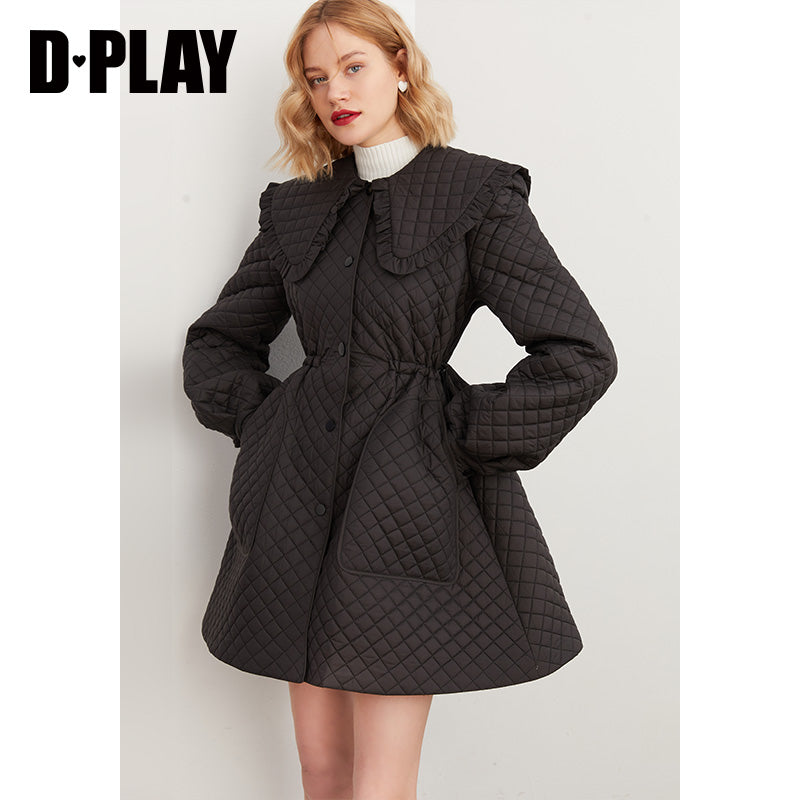 Fall autumn silk tweed paneled diamond cotton coat - Dante