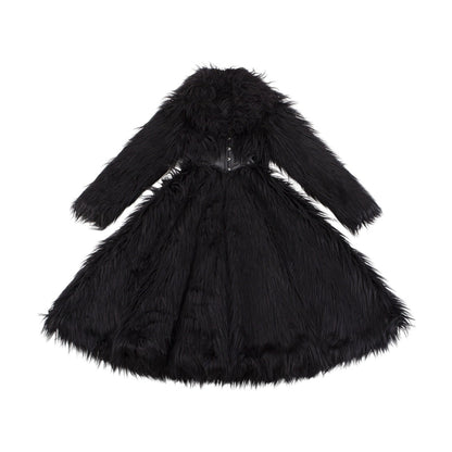 Le Palais Vintage Elegant Black Seal Heavy Long Fur Winter Coat -Raven