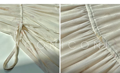 Aconiconi Bohemia Lantern Sleeve Loose vacation chiffon long dress - Huanxi dream