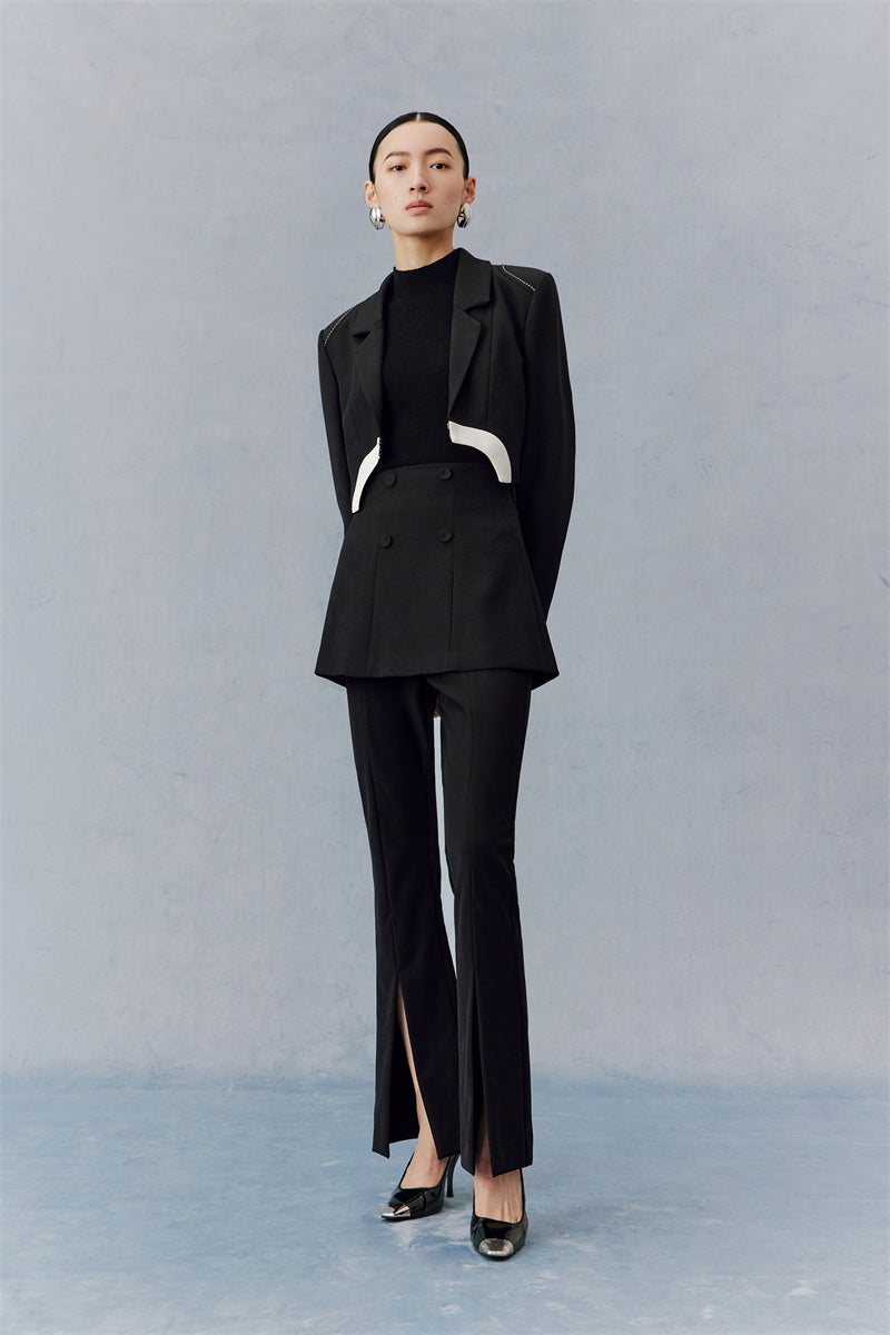 PURITY Elegant Modern High-quality contrasting blazer three-piece pant ...