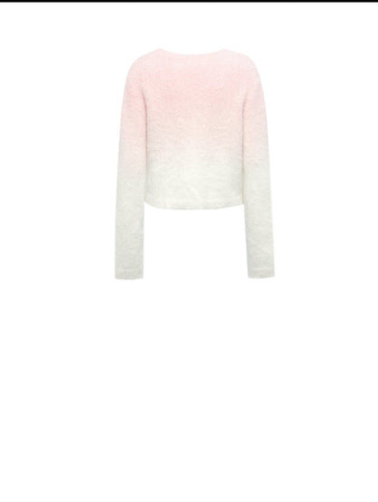 YES BY YESIR autumn winter Barbie pink ombre Dream alpaca knit  skirt top- Liowwa