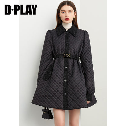 Fall autumn silk tweed paneled diamond cotton coat - Dante