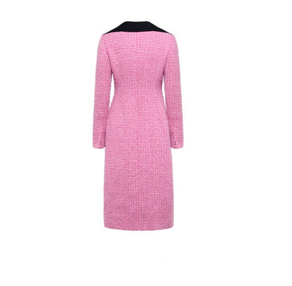 YES BY YESIR Fall/Winter Pink tweed elegant Jacket Dress - Amal