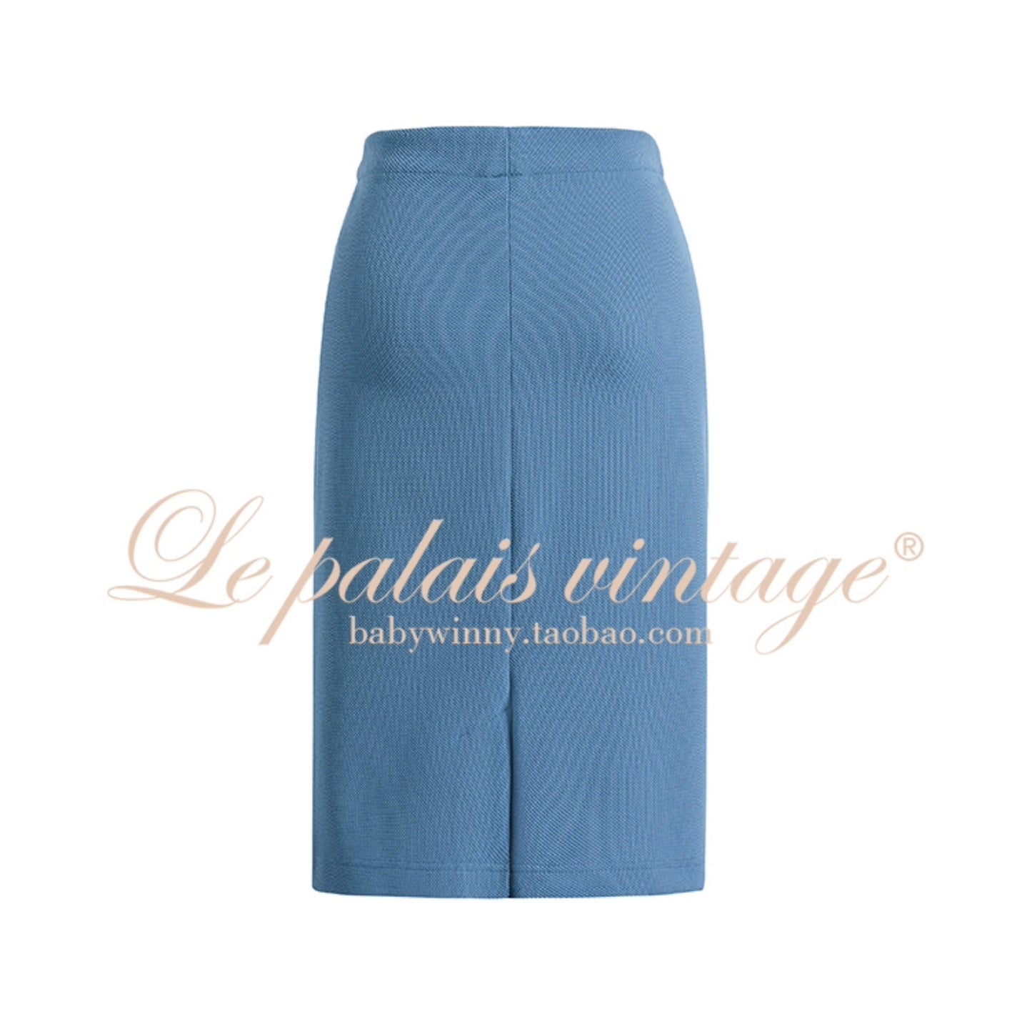 Le Palais Vintage Retro Elegant Lake Blue Bat Sleeve top + Skirt- Mpe