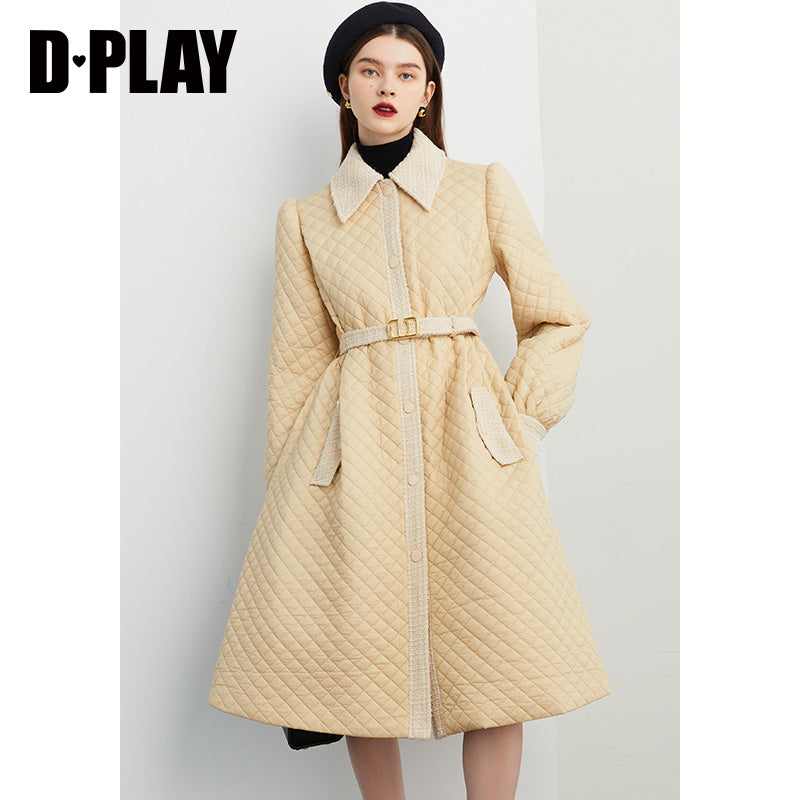 Fall autumn silk tweed paneled diamond cotton coat - Dante