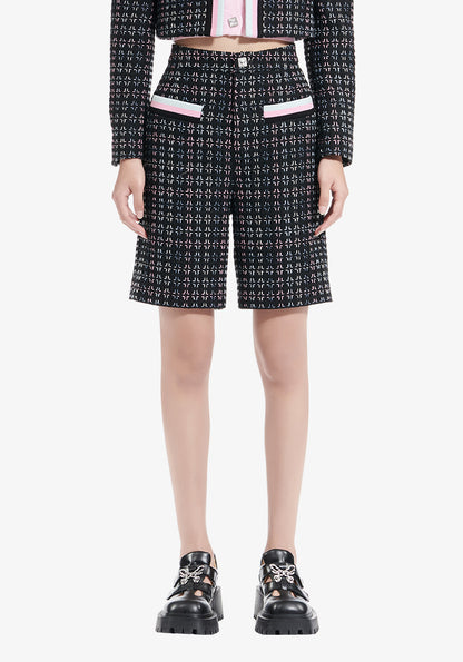 YES BY YESIR spring summer rebellious high-waisted plaid tweed shorts - MISSY