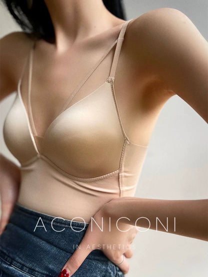 Aconiconi Elegant Strap Bra Padded Bandeau Short Slim Wear- Midsummer Sweet Dream