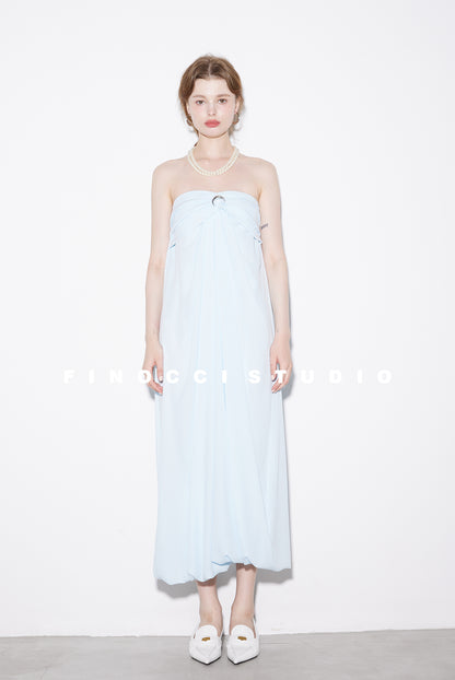 Moon Vertical Cut Cloud Hem Bandeau Dress - Billiv