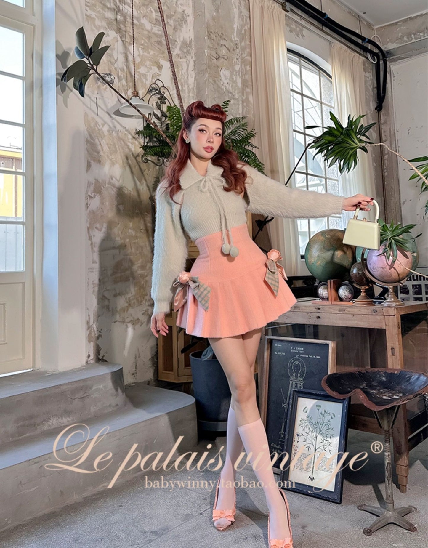 Le Palais Vintage Luxury Long Sleeves two piece top -Natasha