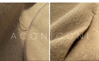 Aconiconi  Long Sleeve Braided Wool Coat- Nocturne of Grass Stream