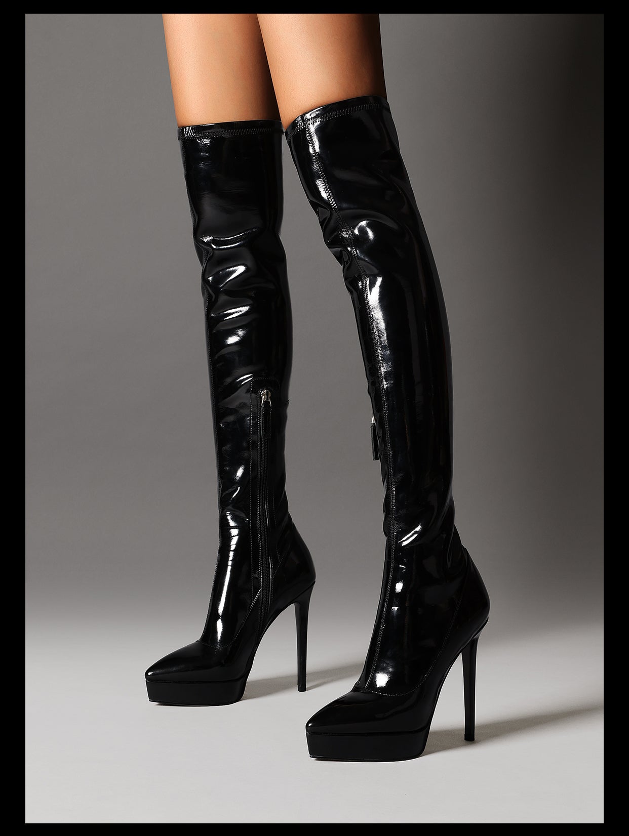 Waterproof patent leather boots sale