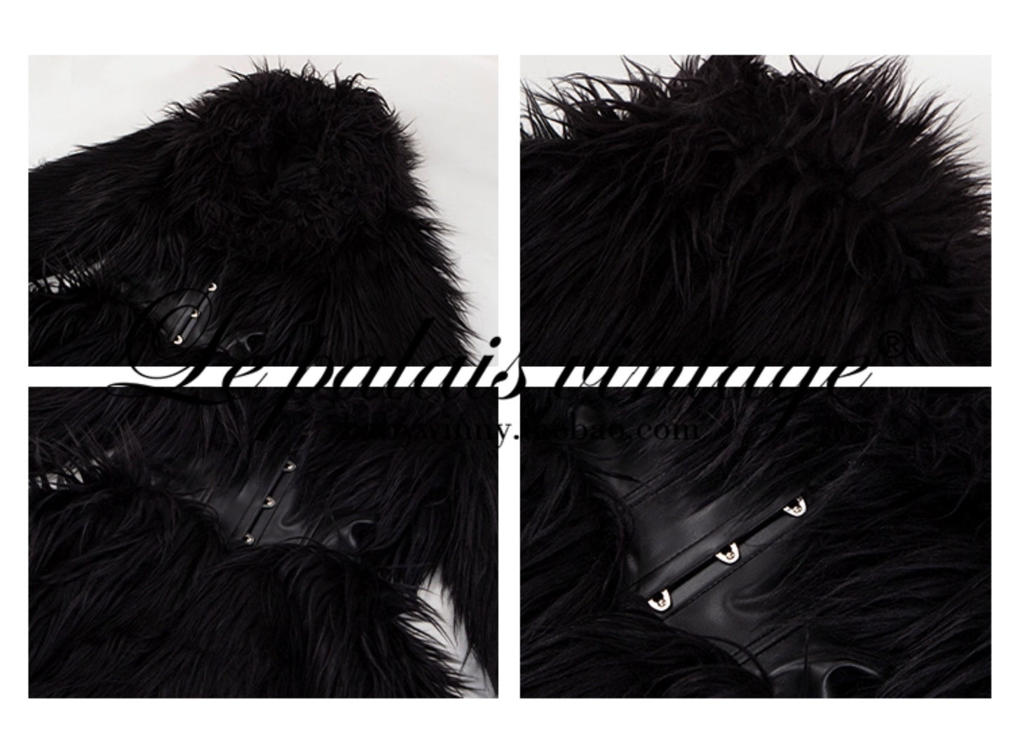 Le Palais Vintage Elegant Black Seal Heavy Long Fur Winter Coat -Raven