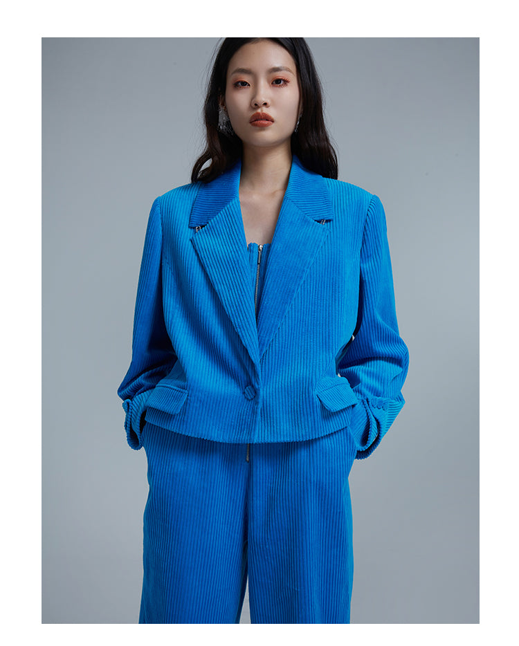 LEDIM W corduroy blue blazer jacket - Nella