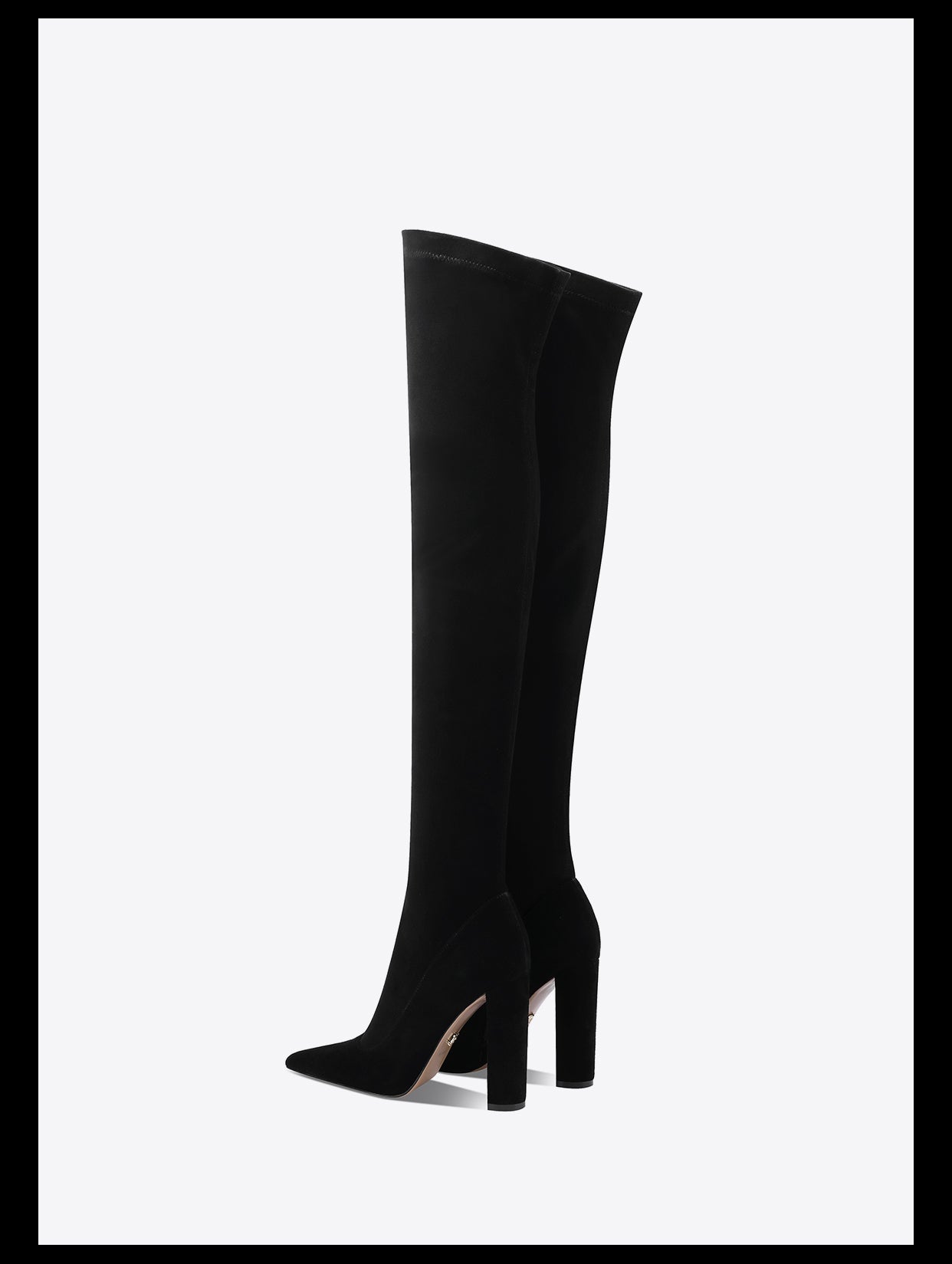 Fabfei sexy over-the-knee boots Fall/Winter suede block heeled boots- Sivo