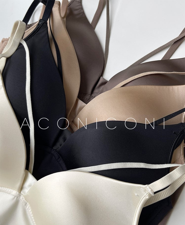 Aconiconi Elegant Strap Bra Padded Bandeau Short Slim Wear- Midsummer Sweet Dream