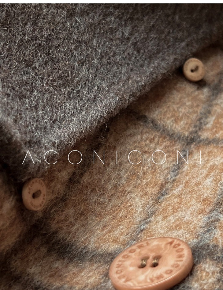 Chestnut double-faced wool winter coat- Mountain wild