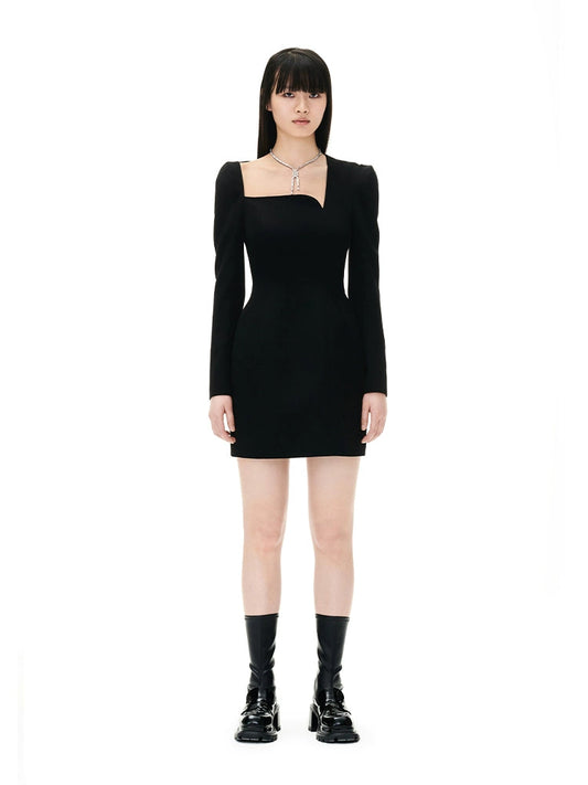 YES BY YESIR elegant bud short lbd black cocktail Dress -Inowe