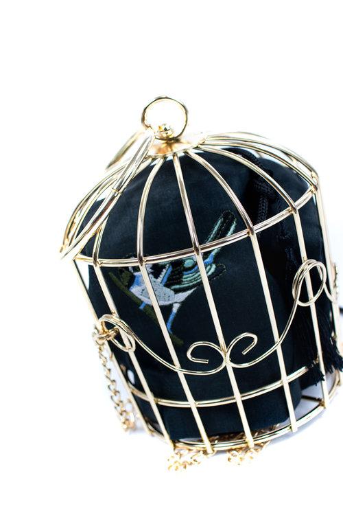 Bird cage clutch sales bag