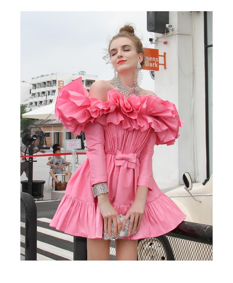 Pink ruffle shop cocktail dress