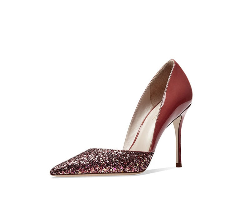Charlotte Olympia Red Burgundy Glitter PRISCILLA Platform Pumps Shoes 39 |  eBay