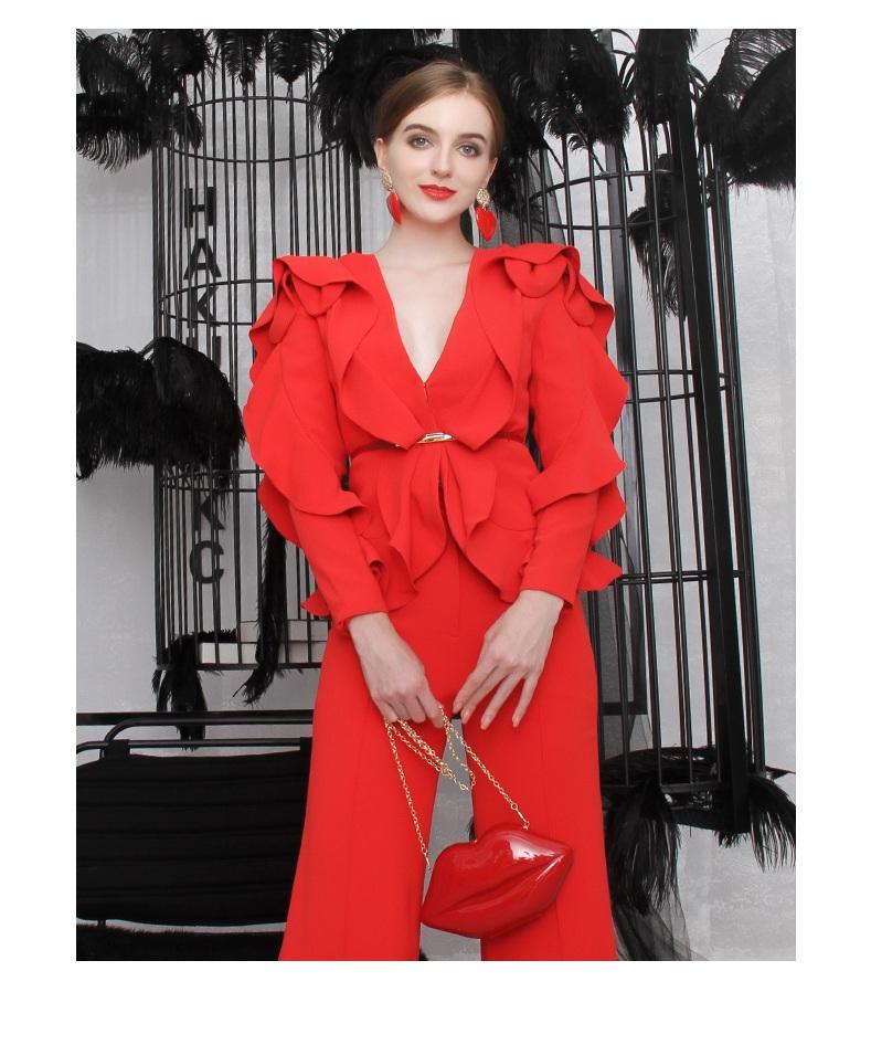 Red Ruffle Suit