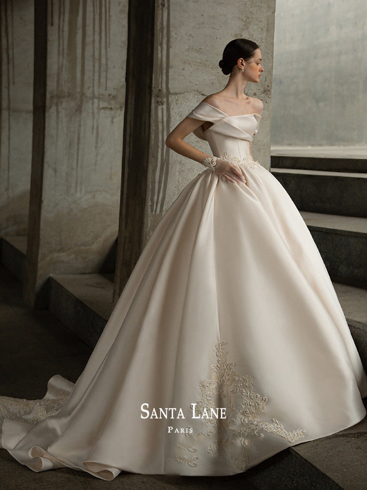 Simple Satin Mermaid Wedding Dress | Rebecca Ingram Josie – Wedding Shoppe