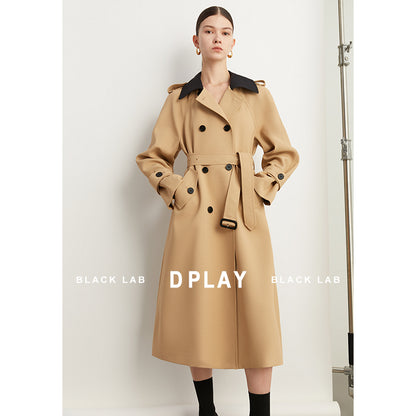 Fall Autumn Luxury British Khaki Old Money midi Trench Coat - Doas