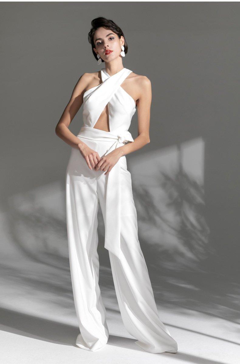 White jumpsuit for wedding clearance reception