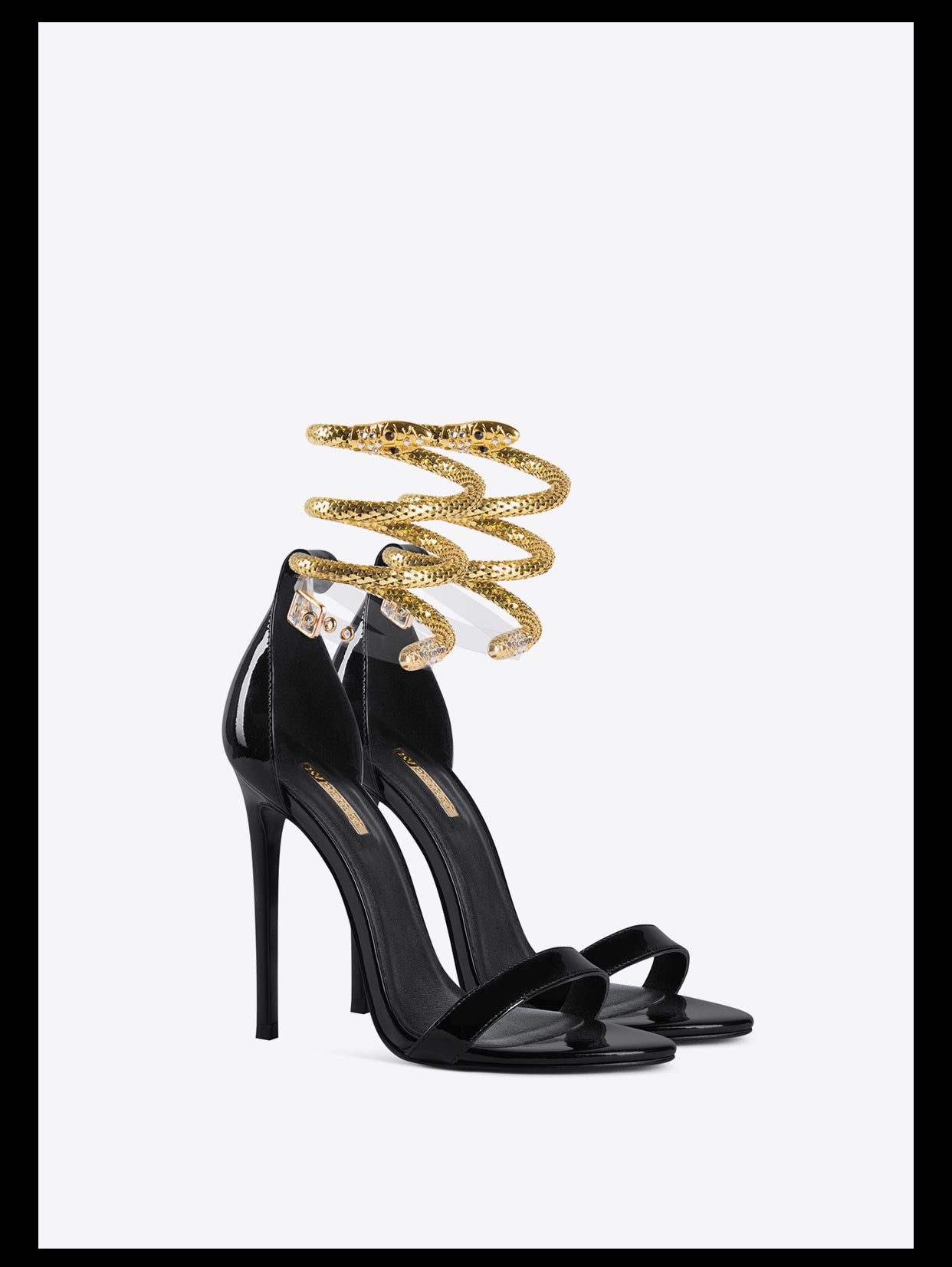 Dolce & Gabbana D&G sandals high heels black gold | 37,5 | CR0712.3