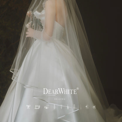 Early Spring 2023  series super long satin bread edge veil- Yunling