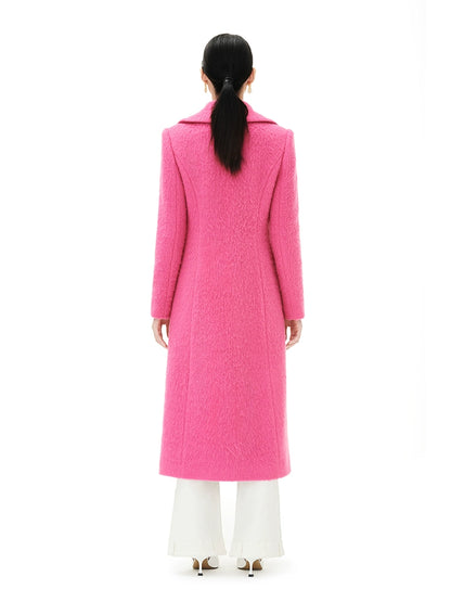 YES BY YESIR autumn winter pink Barbie wool long coat - on the run