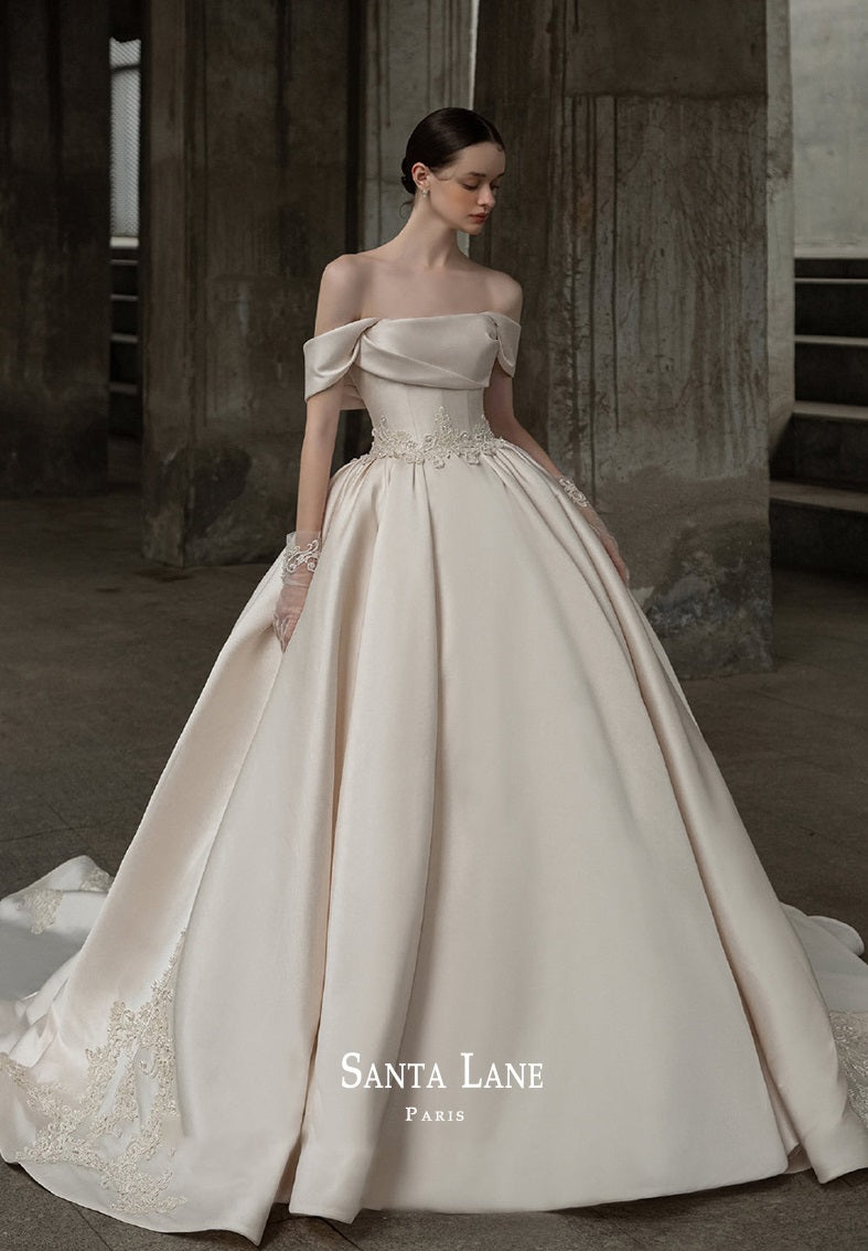 Early Spring 2023 Winter one shoulder satin satin wedding dress Sally