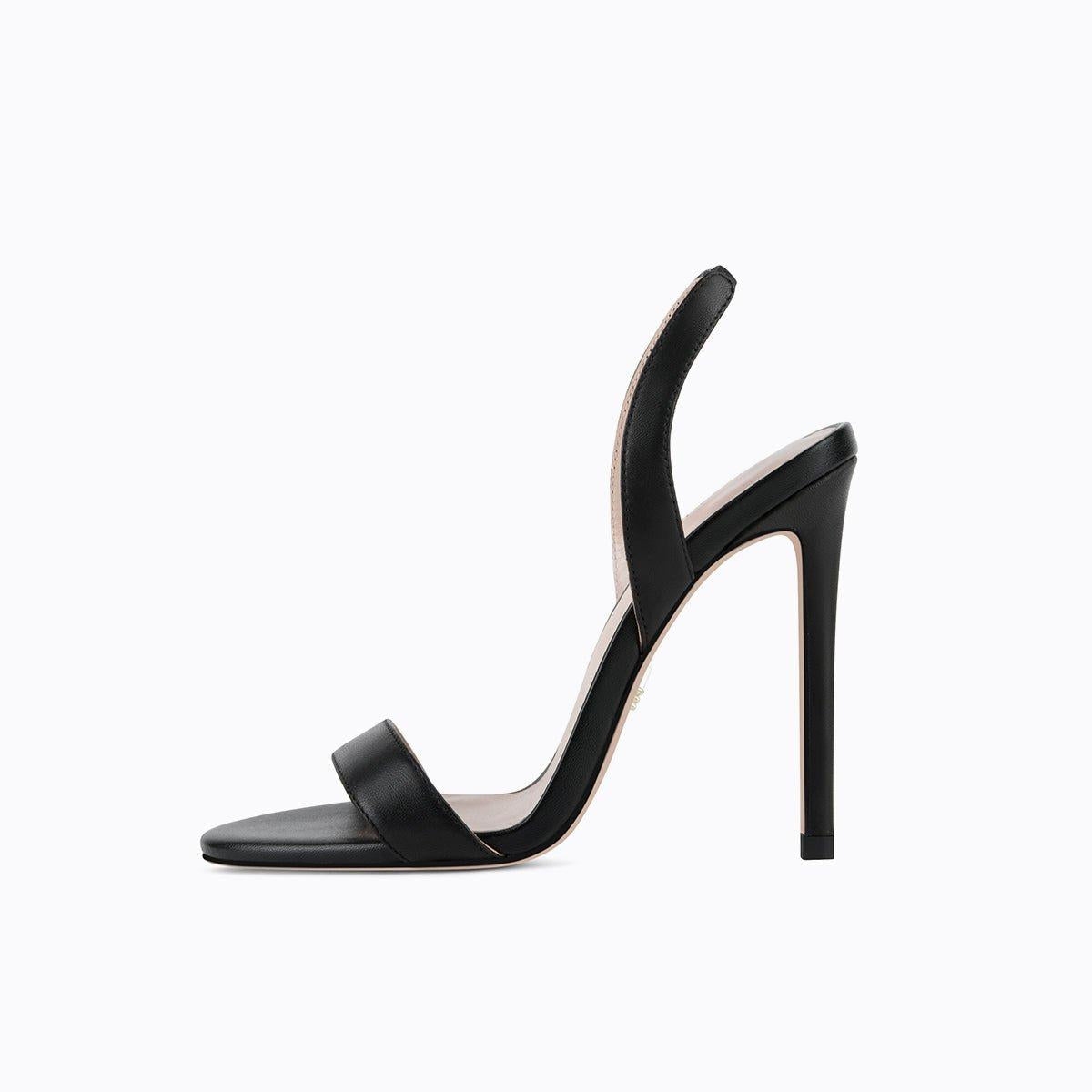 Black elegant back strap open toe high heel stiletto sandals - Kina ...