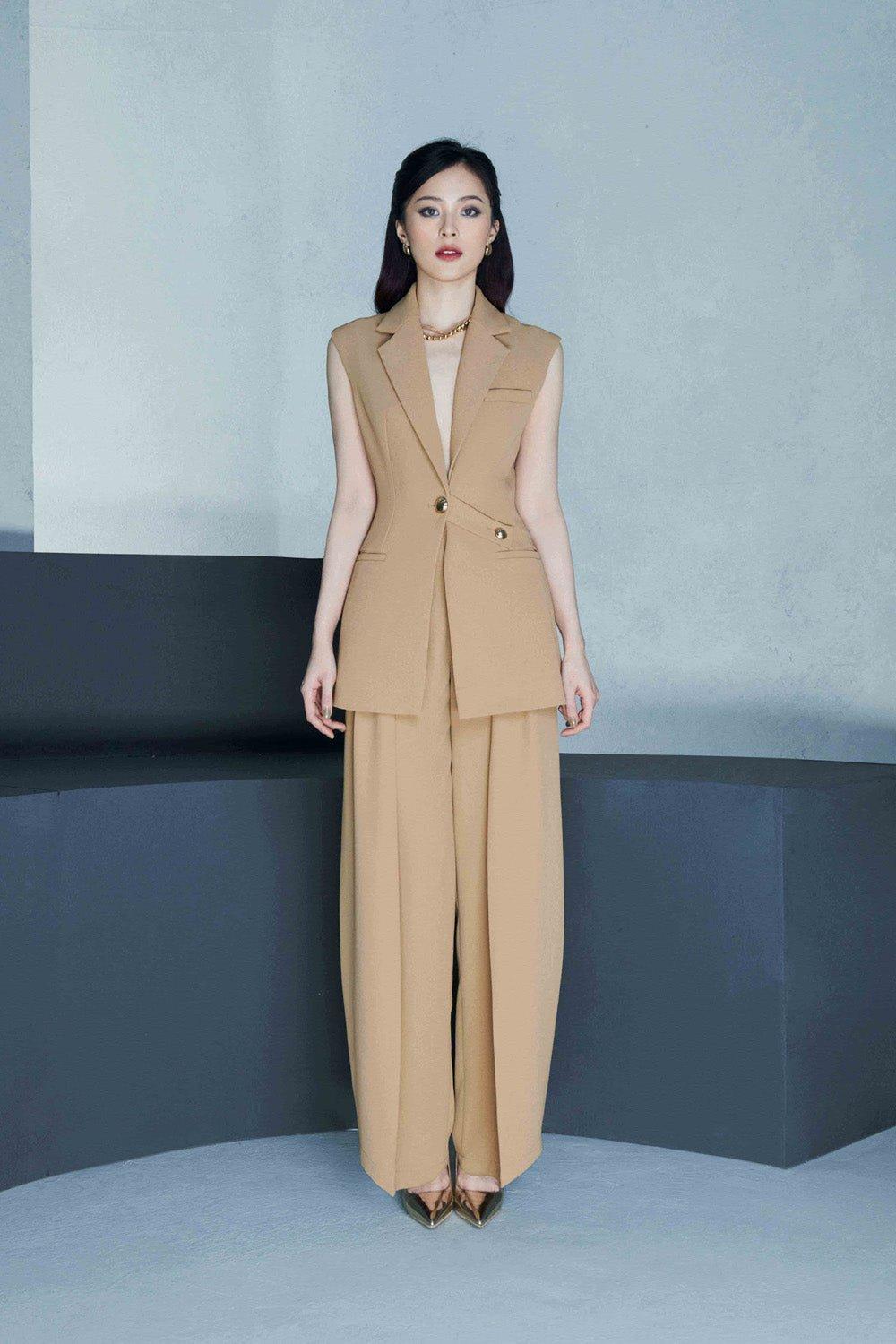 SHEIN Slayr Sleeveless Suit Jacket With Front Tie Knot And Trousers,  Women's Suit Set | SHEIN USA